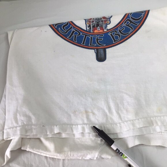 Two Vtg Spring Rally Biker Tradition T-Shirt 2000 White USA Cotton Sz L/M - Picture 3 of 4